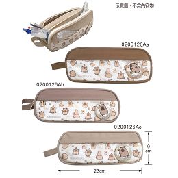 萌萌水豚三格大筆袋